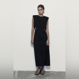 Zara Black Cut Out Midi Dress